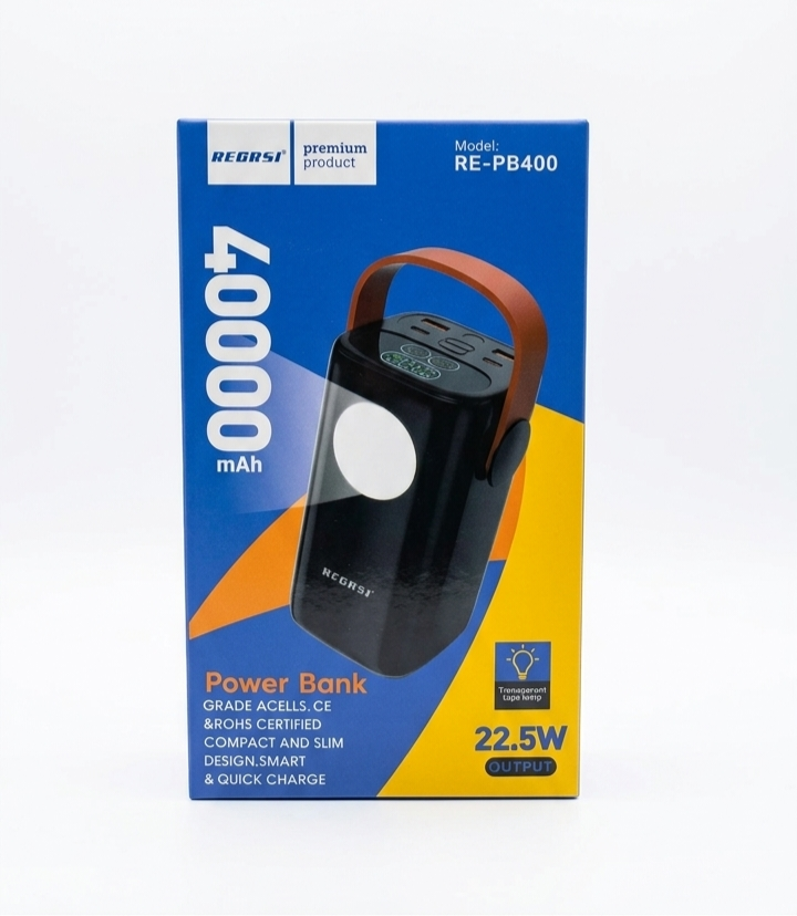 REGRSI RE-PB400 | 40,000mAh High-Capacity Power Bank